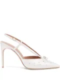 Malone Souliers 90mm crystal-pearl embellished pumps - White