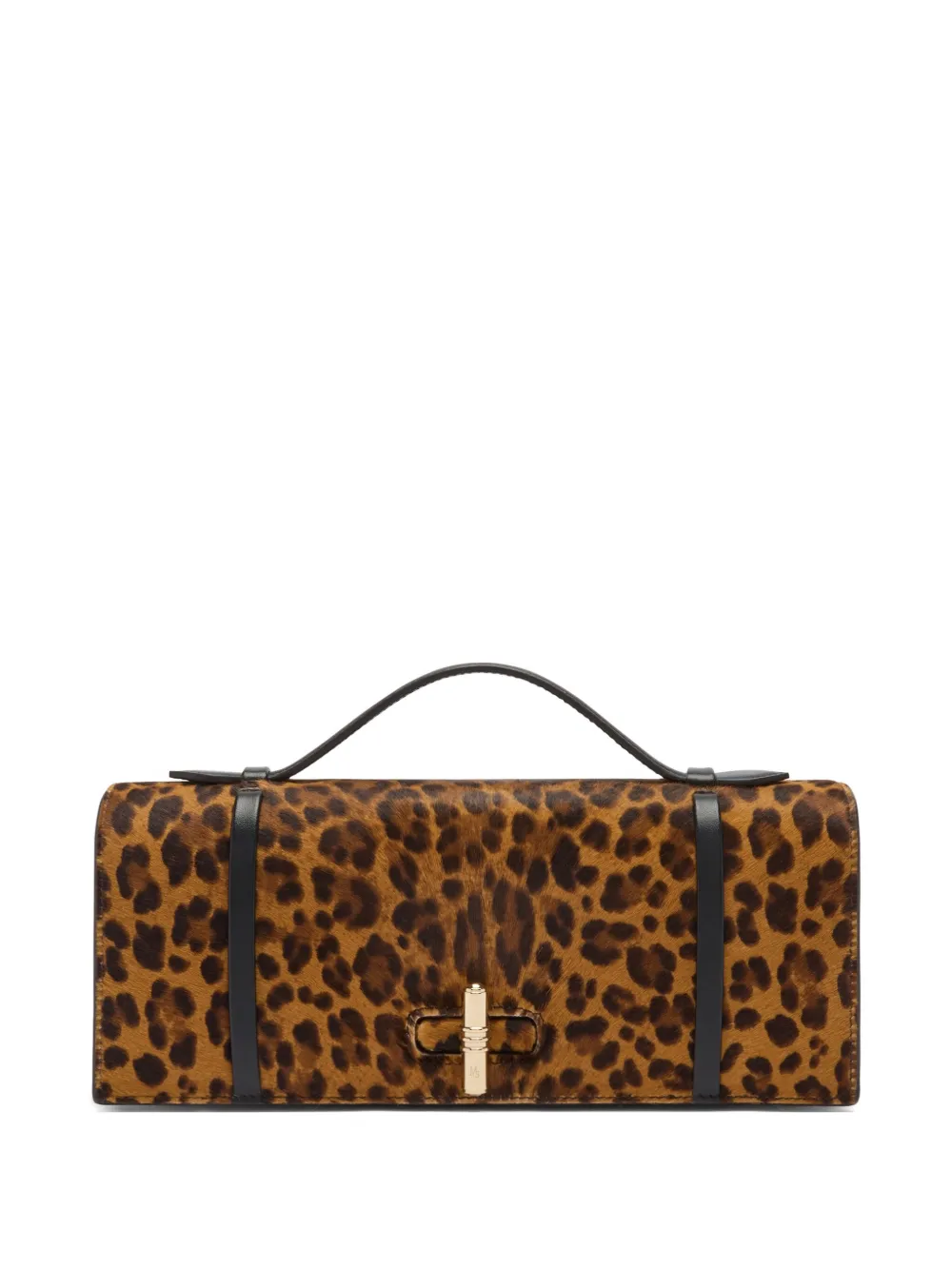Malone Souliers May Leopard-print Top-handle Clutch In Brown