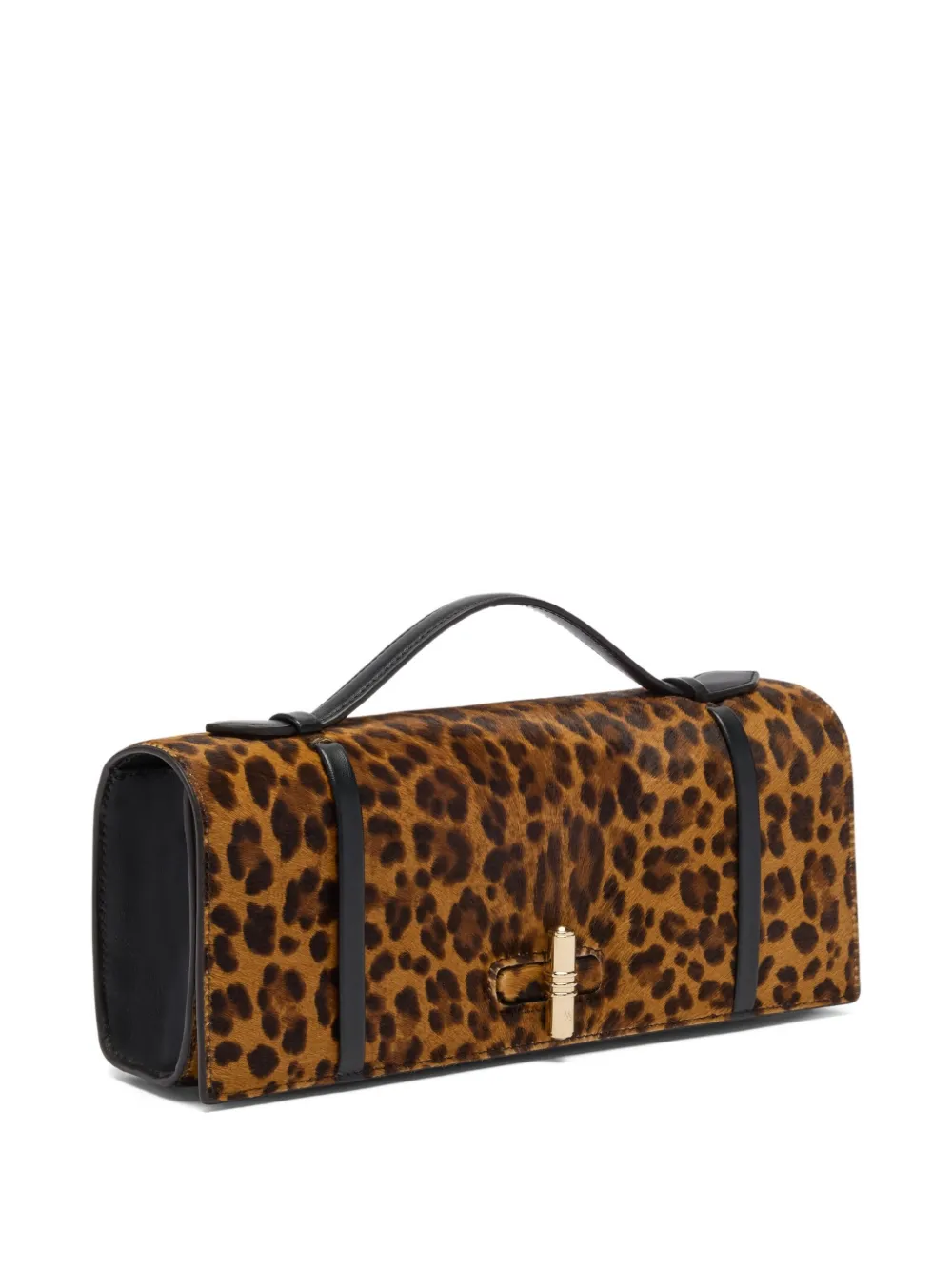 Malone Souliers May Leopard-print Top-handle Clutch In Brown