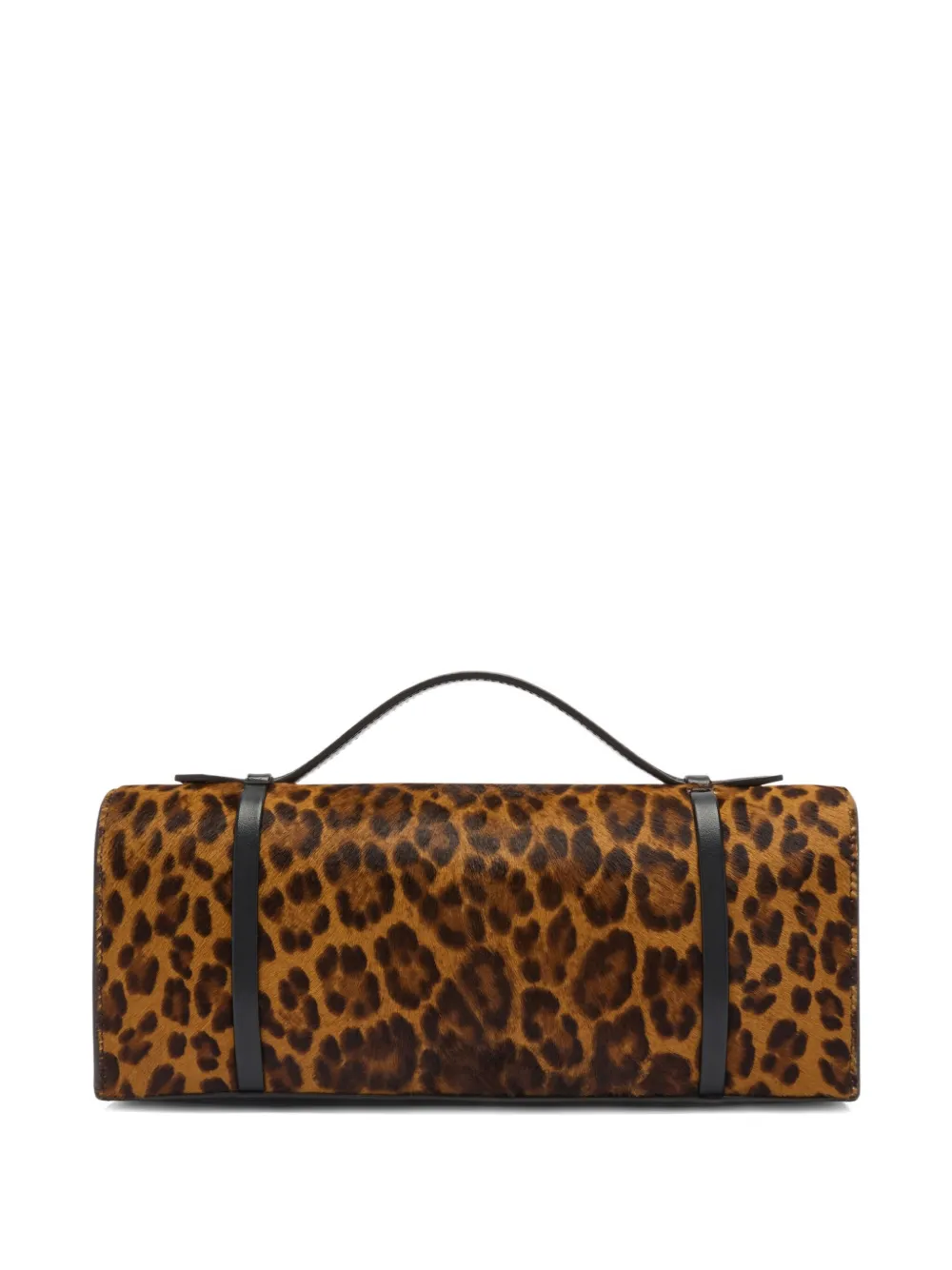 Malone Souliers May Leopard-print Top-handle Clutch In Brown