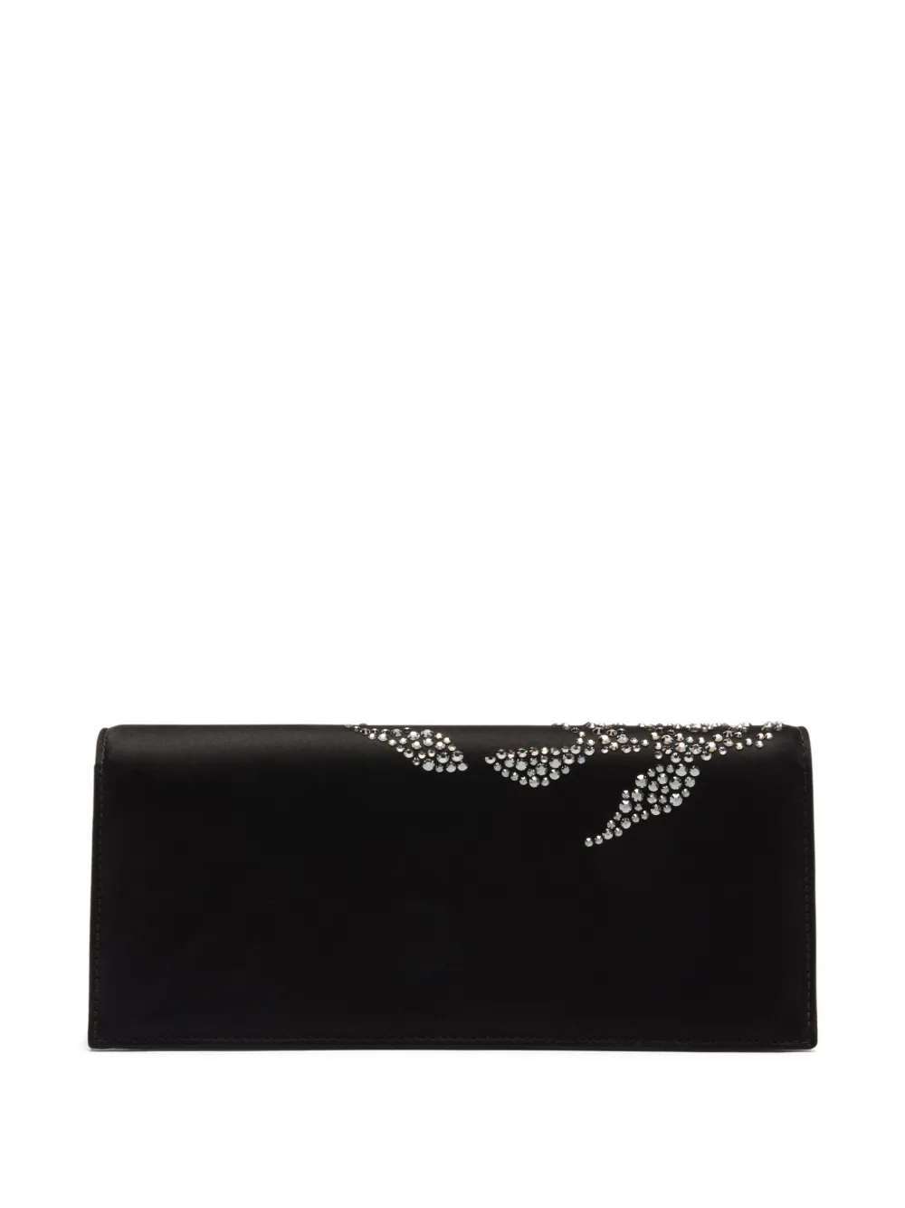 Malone Souliers Vivien satijnen clutch verfraaid met kristallen Zwart