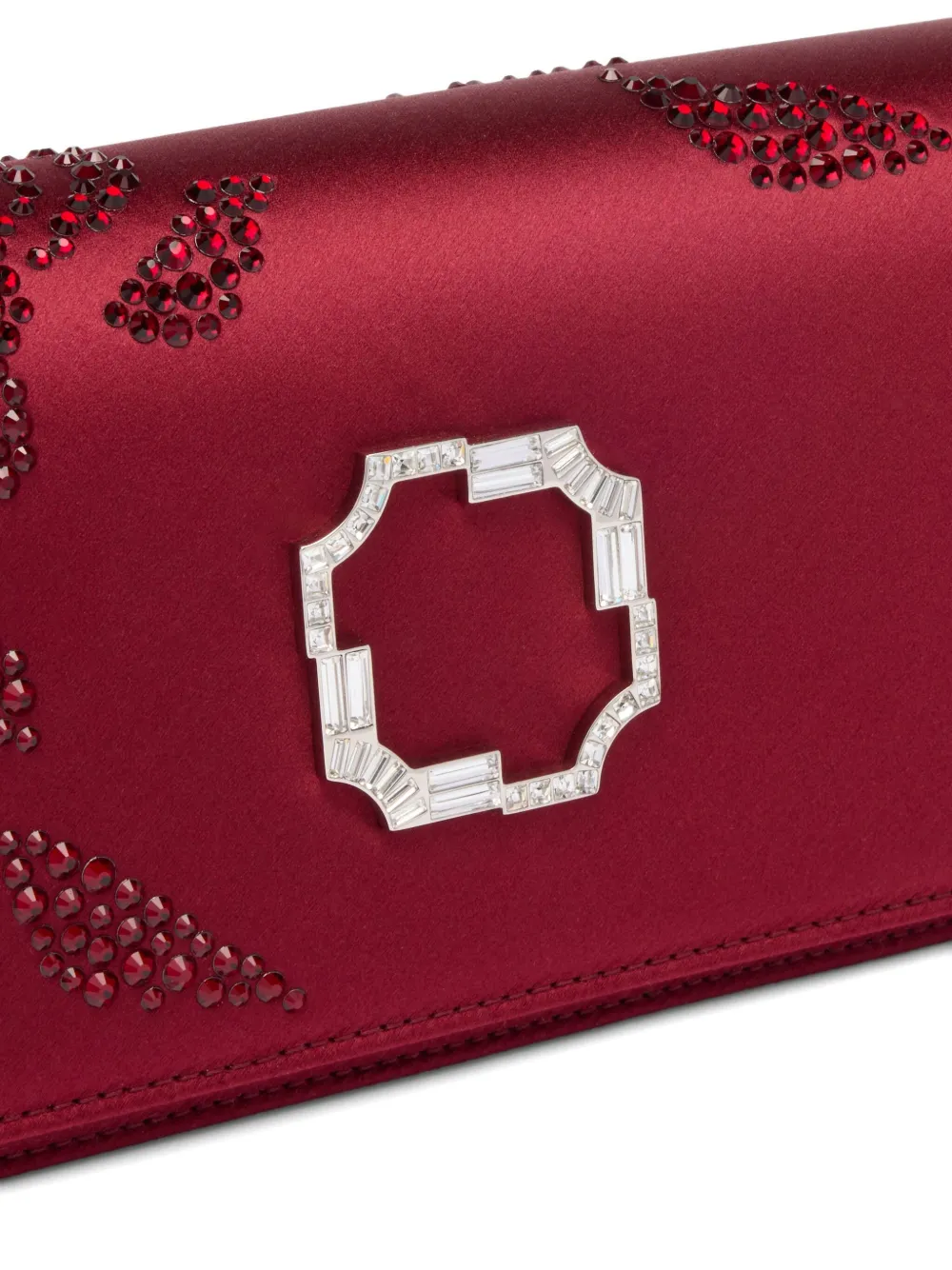 Malone Souliers Vivien Crystal-embellished Satin Clutch In Red