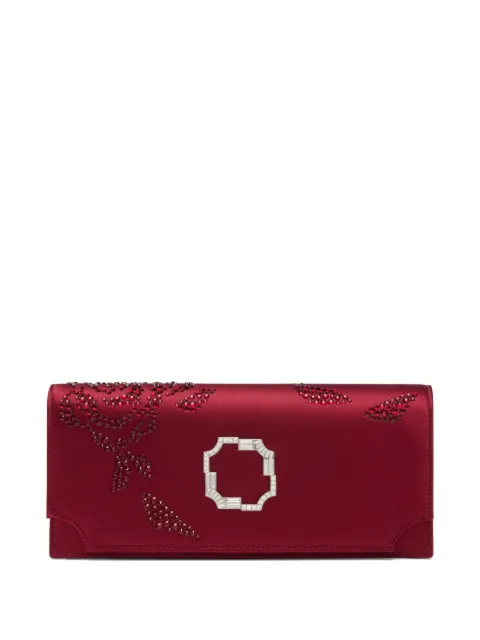 Malone Souliers Vivien crystal-embellished satin clutch