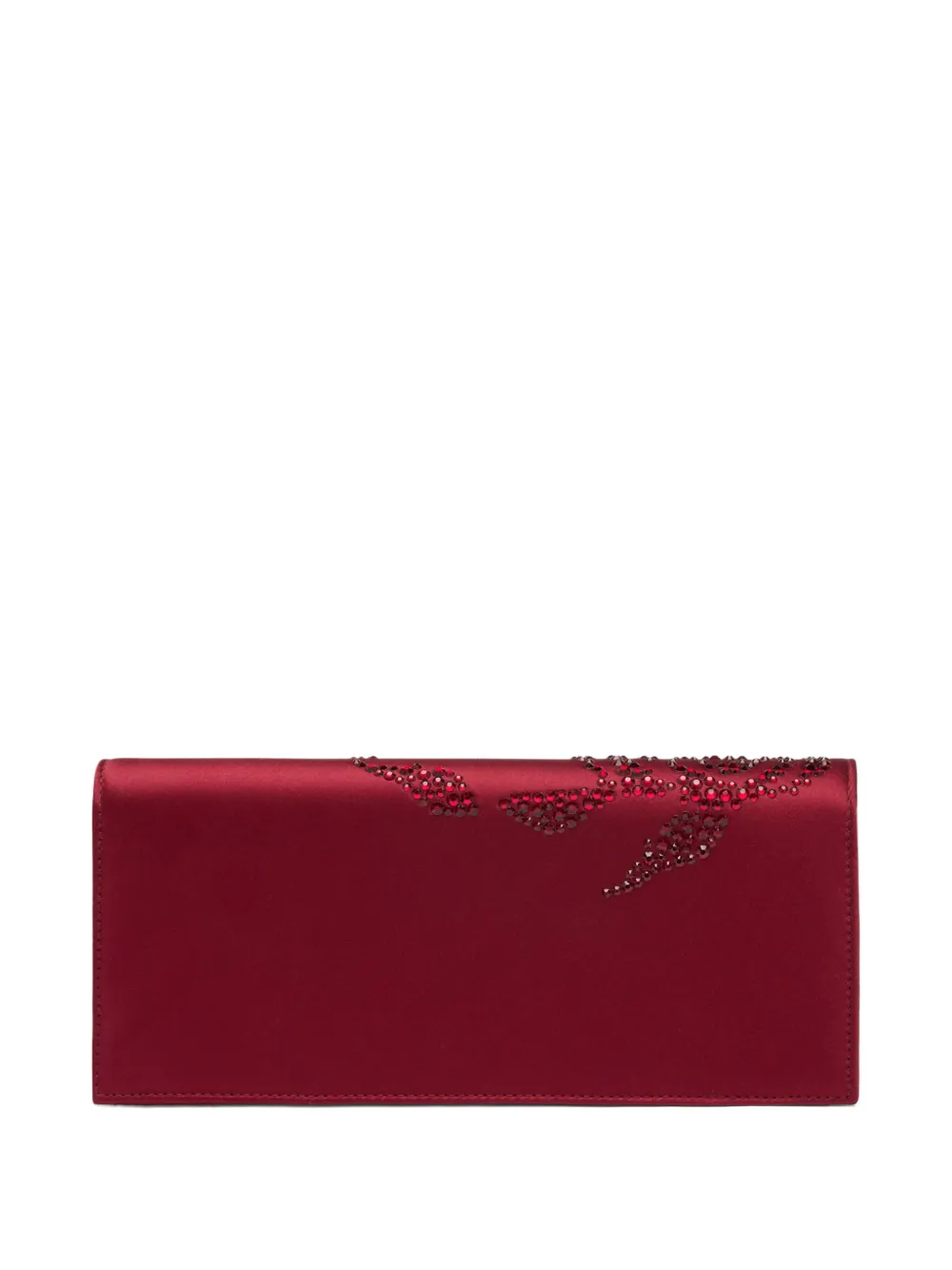 Malone Souliers Vivien Crystal-embellished Satin Clutch In Red