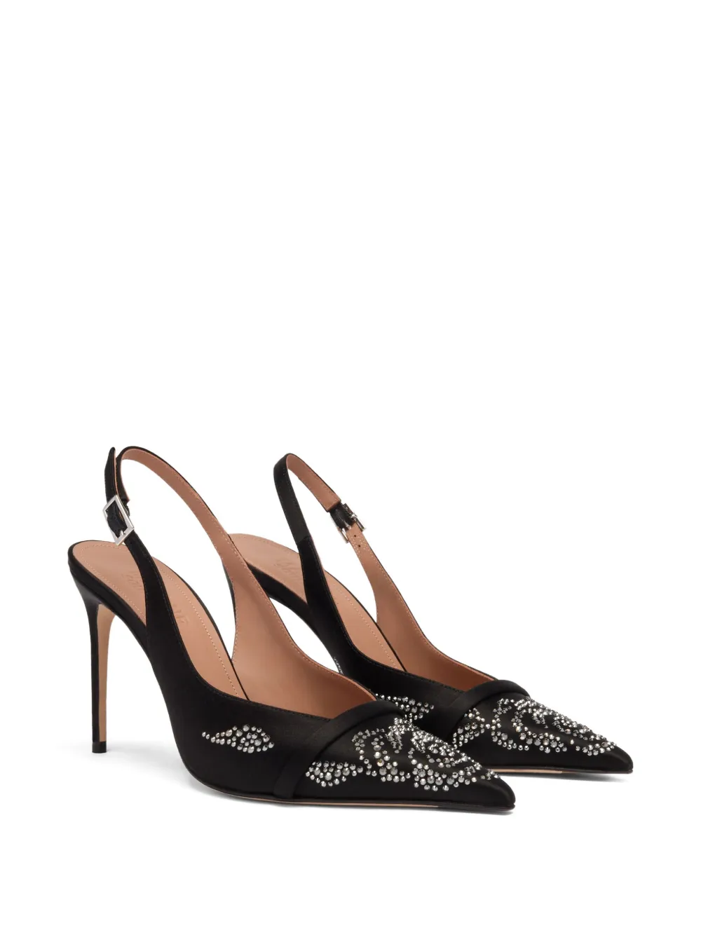 Malone Souliers 90mm Jazz embellished slingback heeled pumps Black