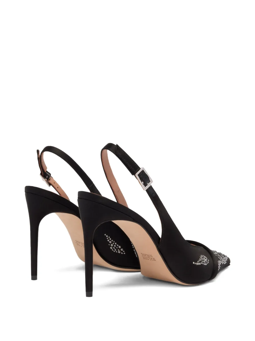 Malone Souliers 90mm Jazz embellished slingback heeled pumps Black
