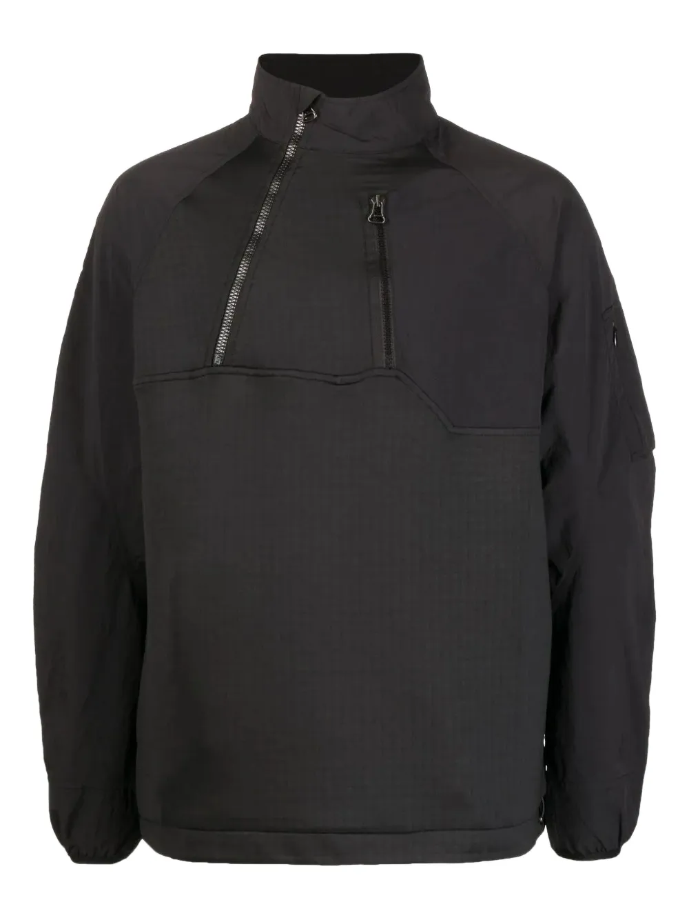diagonal-zip panelled sweatshirt