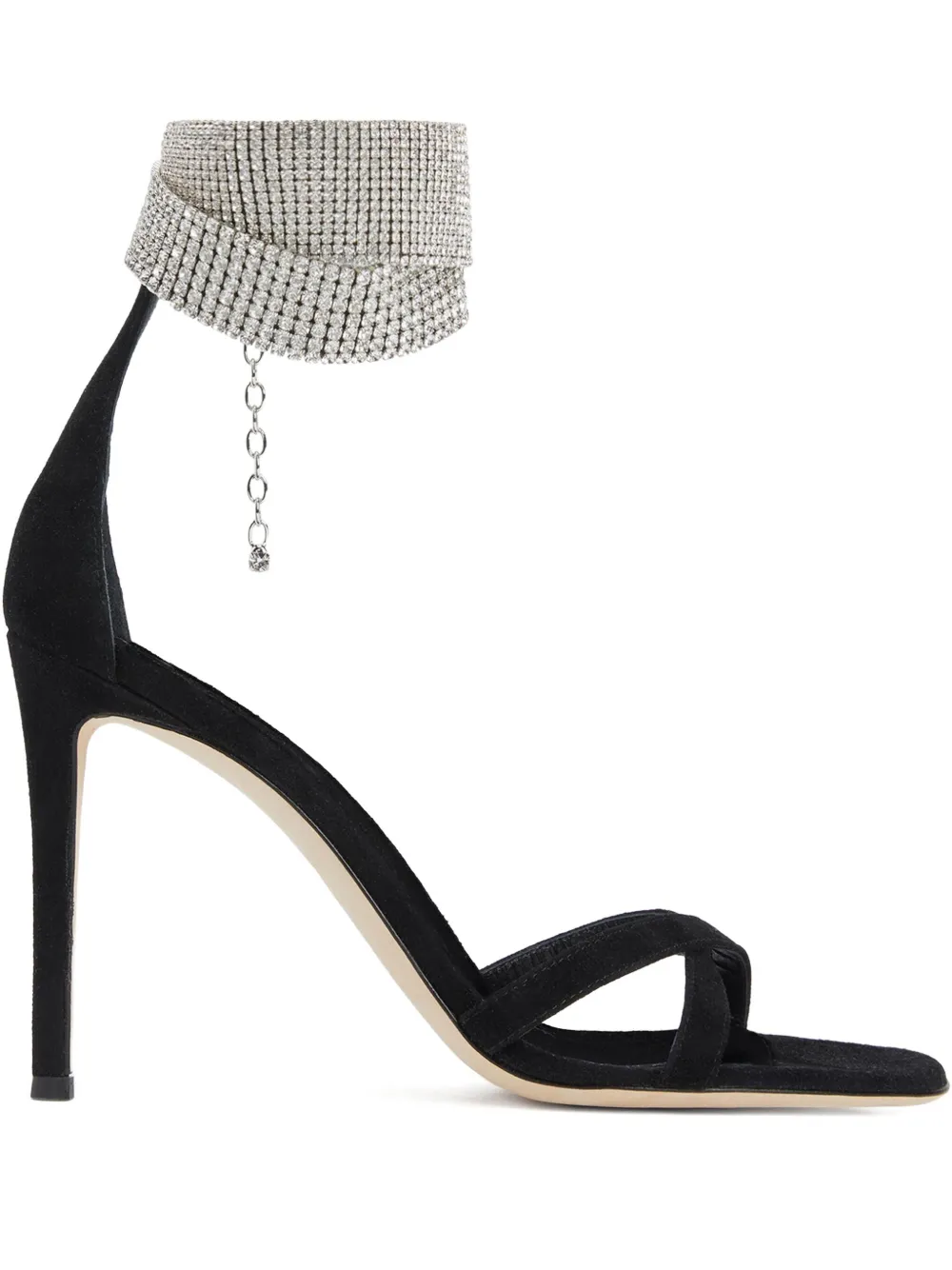 Giuseppe Zanotti 105mm Janell Crystal Sandals In Black