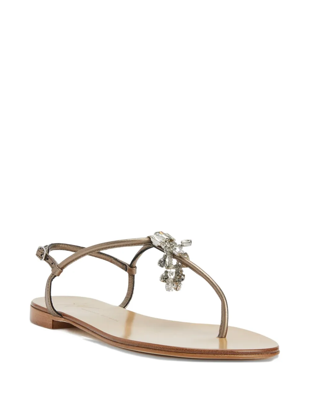 Giuseppe Zanotti Glenda Crystal-embellished Flat Sandals In Gold