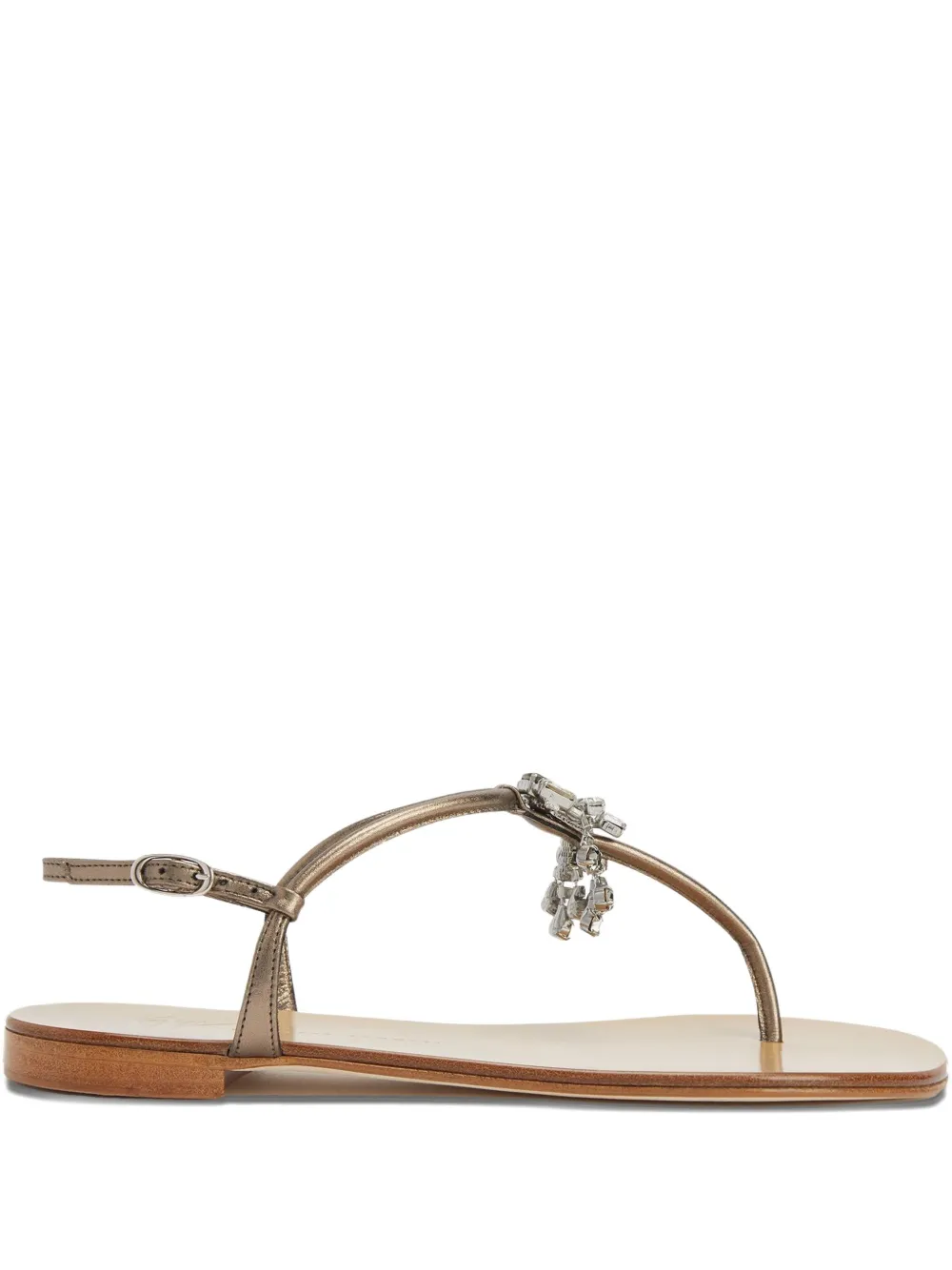 Giuseppe Zanotti Glenda Crystal-embellished Flat Sandals In Gold