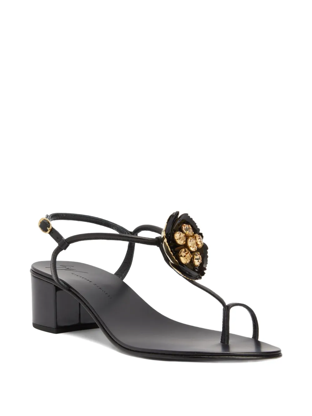Giuseppe Zanotti Sophora sandalen met bloemdetail Zwart