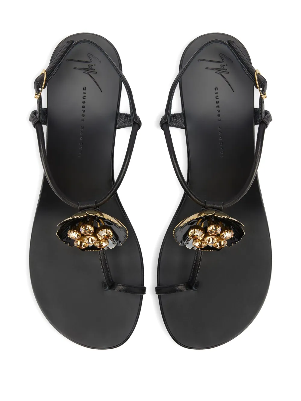 Giuseppe Zanotti Sophora sandalen met bloemdetail Zwart