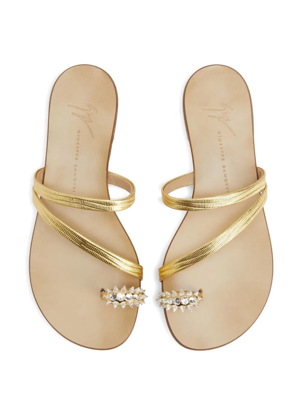 Giuseppe Zanotti Febe Studs crystal-embellished sandals Gold
