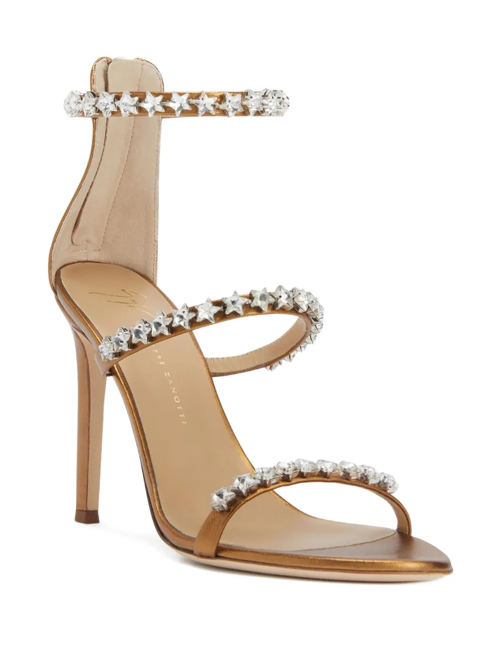 Giuseppe Zanotti 105mm Harmony Cometa Star-embellished Sandals In Gold