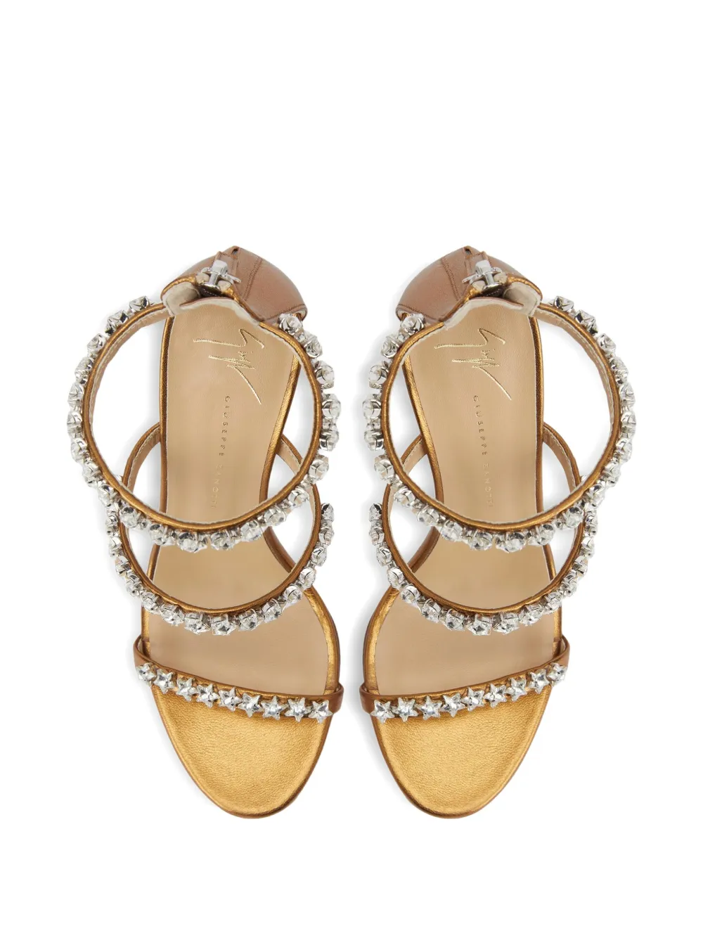 Giuseppe Zanotti 105mm Harmony Cometa Star-embellished Sandals In Gold