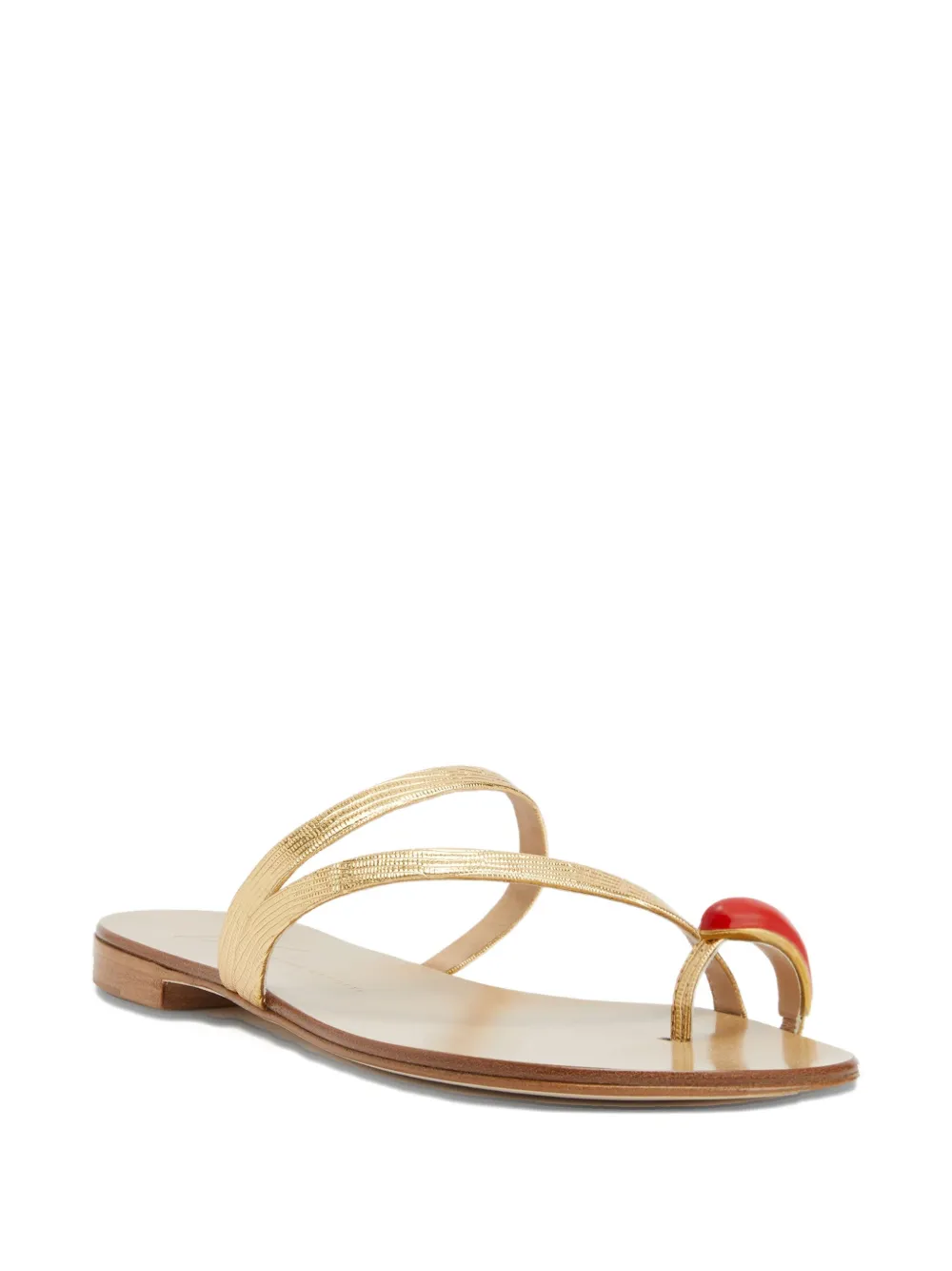 Giuseppe Zanotti Febe leather toe-ring sandals Gold