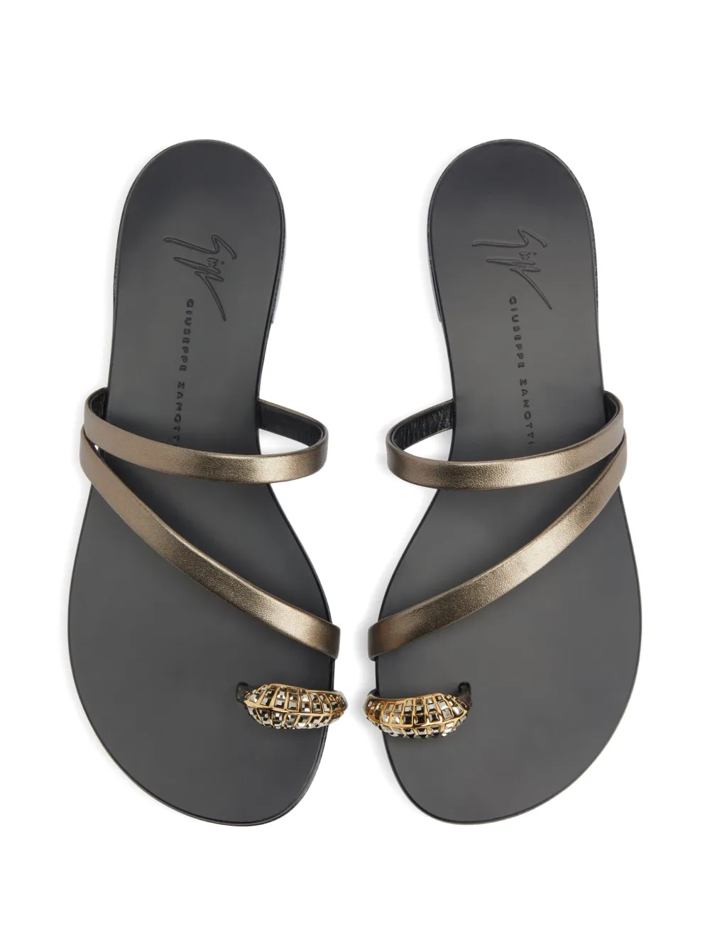 Giuseppe Zanotti Febe Snake Metallic-leather Sandals In Gold
