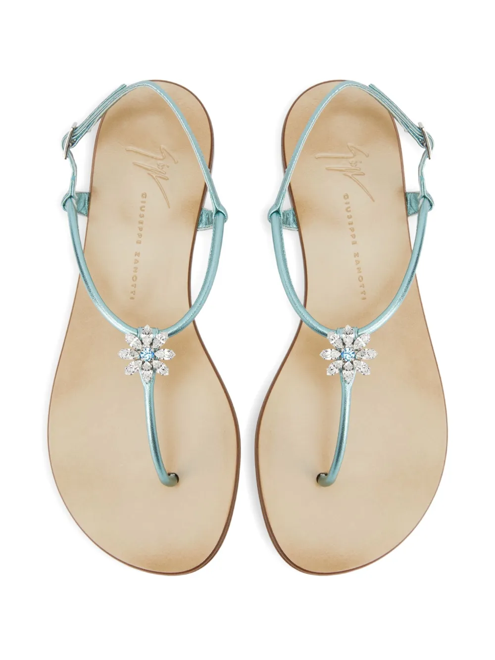 Giuseppe Zanotti Geltrude crystal-embellished sandals Blauw