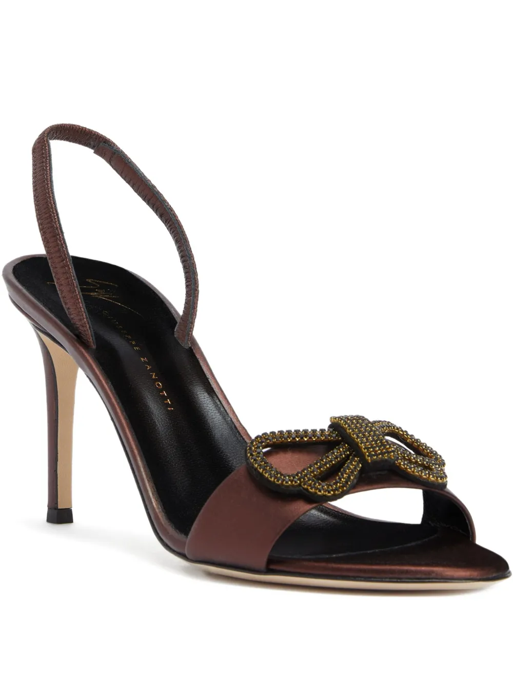 Giuseppe Zanotti Zari bow-embellishment slingback sandals Brown