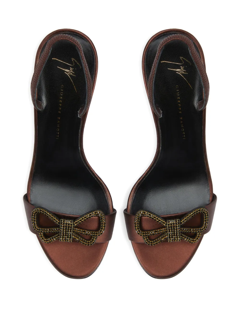 Giuseppe Zanotti Zari Bow-embellishment Slingback Sandals In Brown