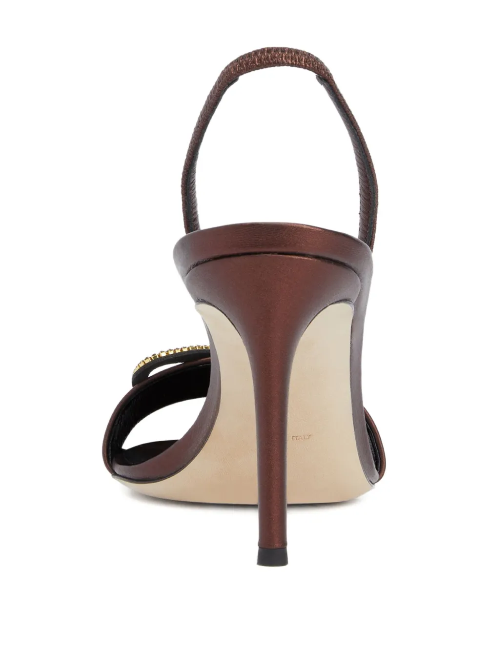 Giuseppe Zanotti Zari Bow-embellishment Slingback Sandals In Brown