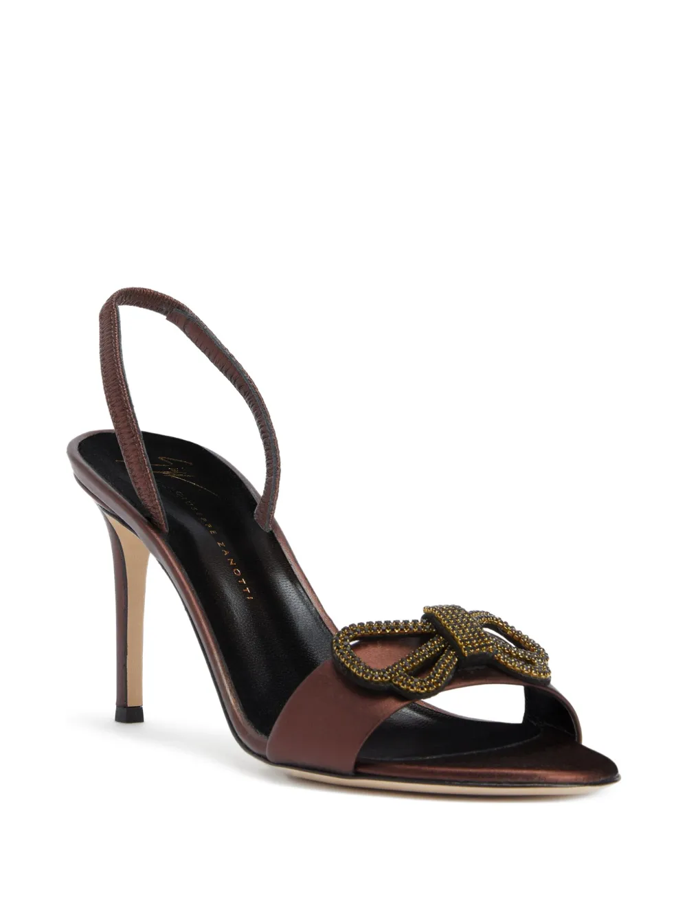 Giuseppe Zanotti Zari bow-embellishment slingback sandals Brown
