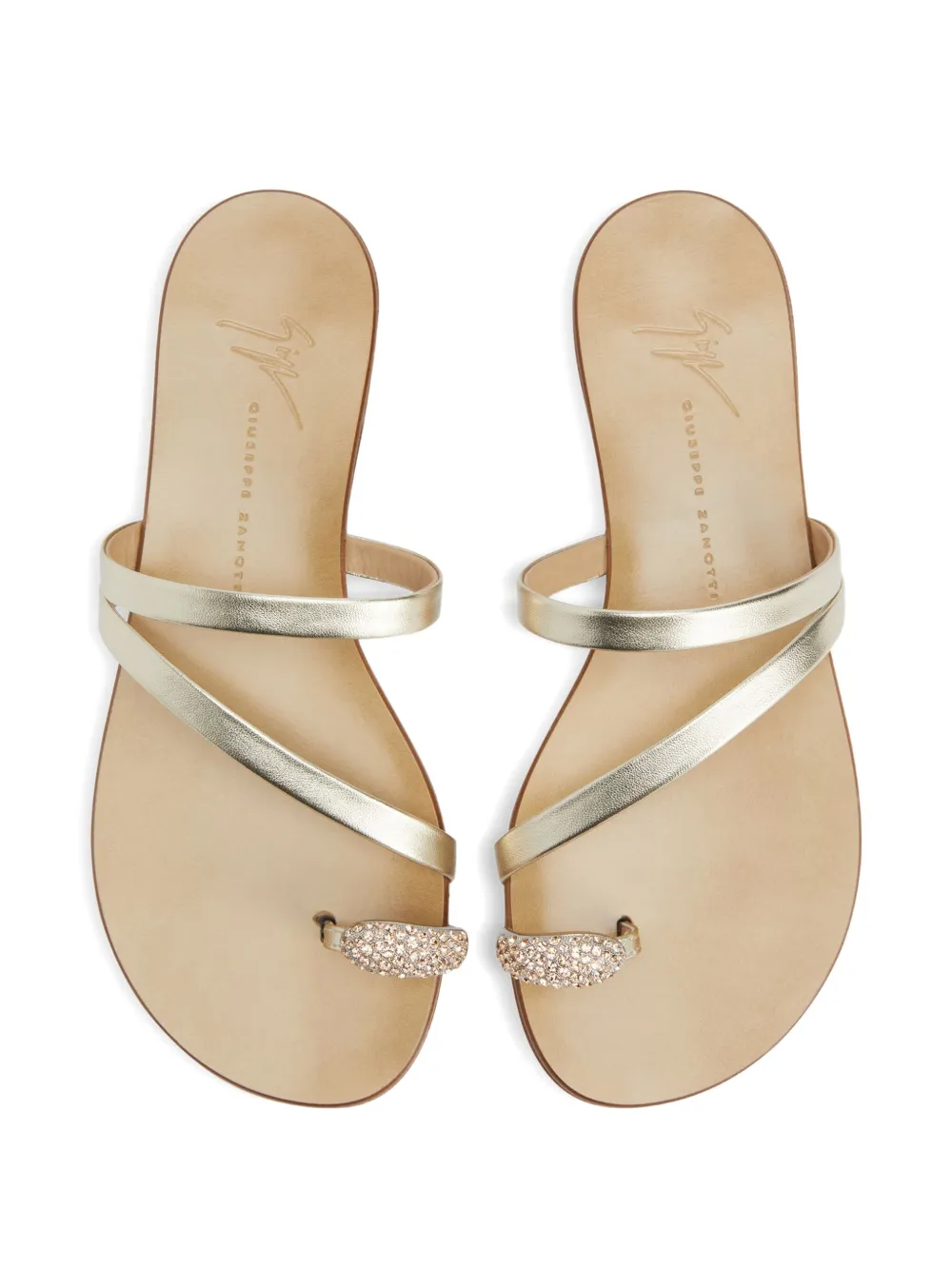 Giuseppe Zanotti Febe Crystal Embellished-toe Sandals In Neutral