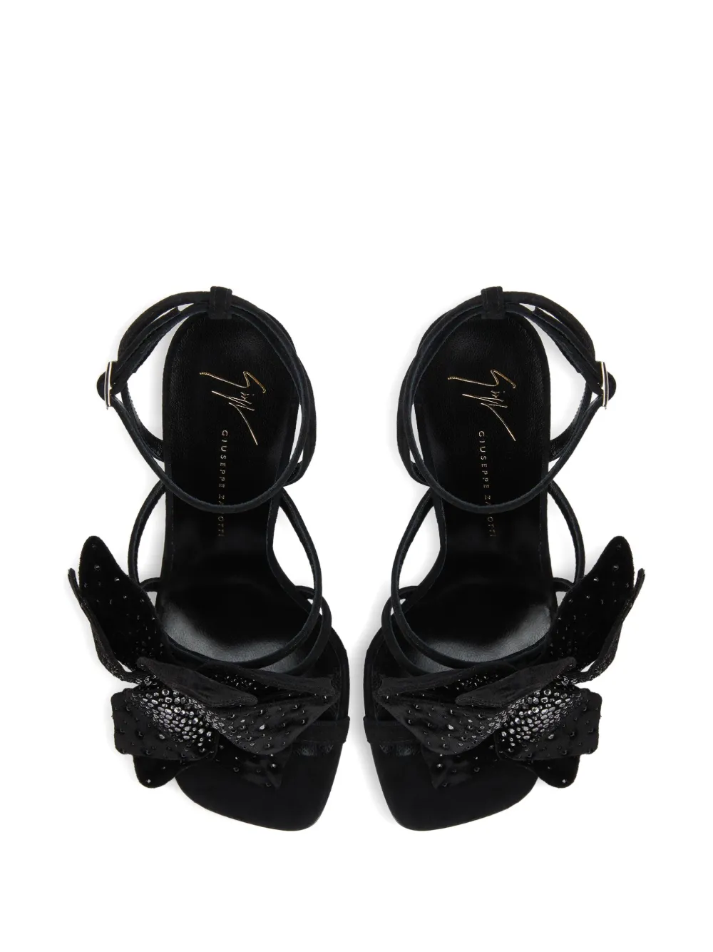 Giuseppe Zanotti 105 mm Florant sandalen met enkelbandje en bloemenprint Zwart