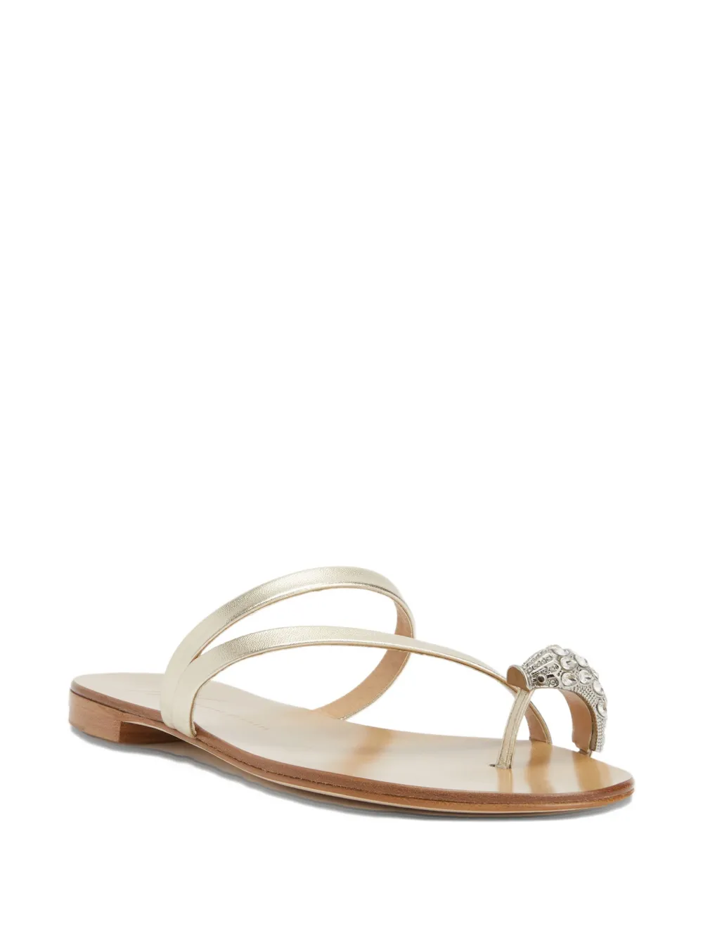 Giuseppe Zanotti Febe Carre embellished-toe leather sandals | Flat Sandals | Image 2