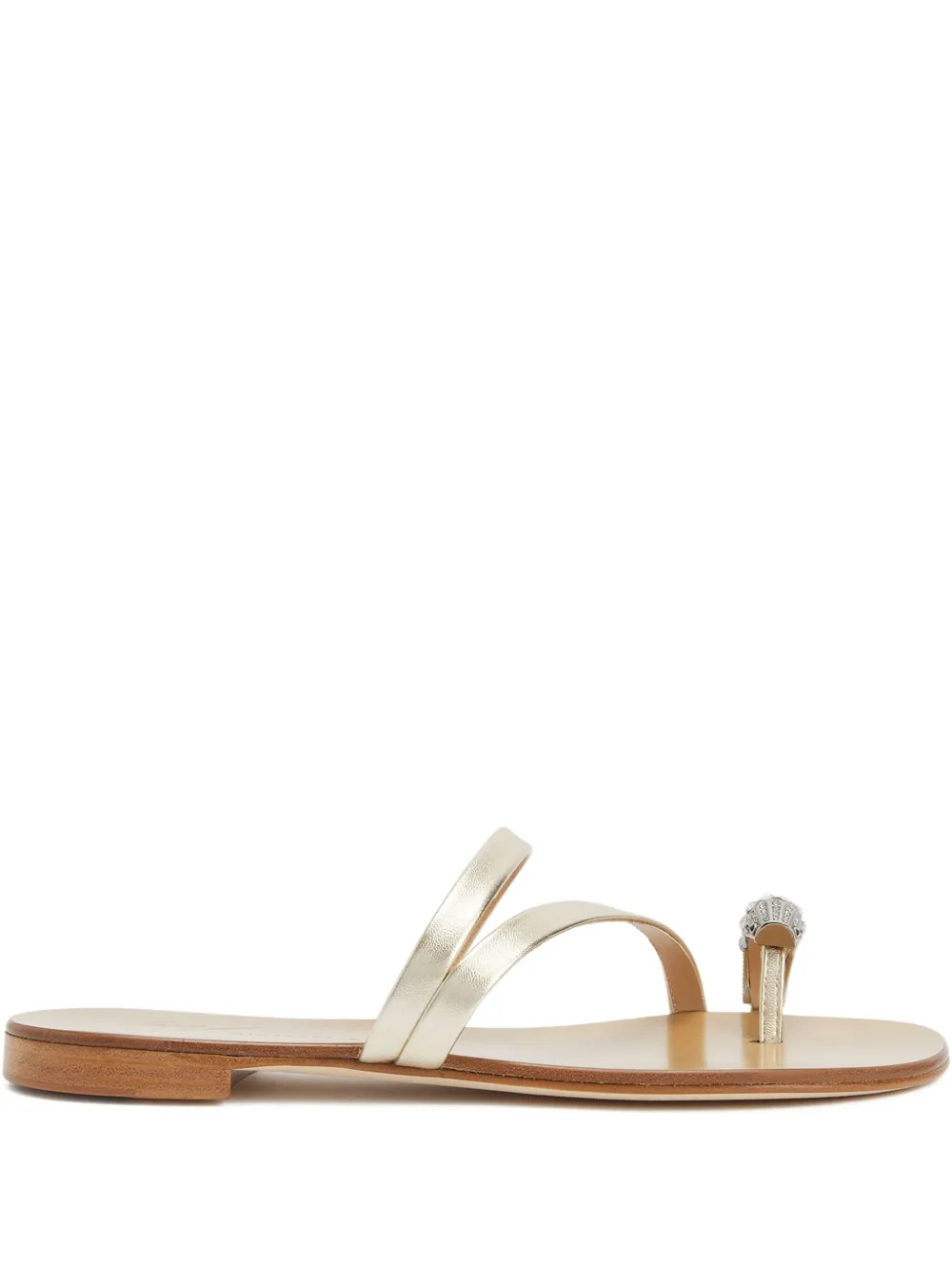 Giuseppe Zanotti Febe Carre embellished-toe leather sandals Gold
