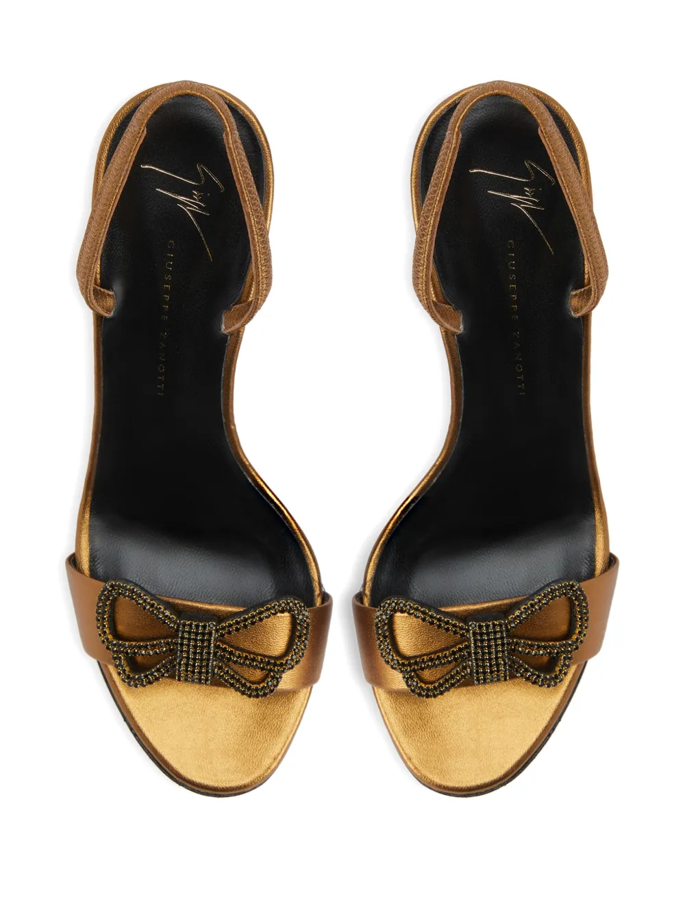 Giuseppe Zanotti Zari slingback sandalen verfraaid met strik Bronze