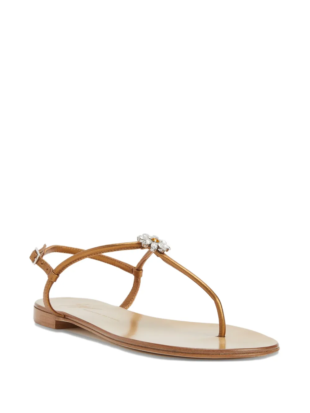 Giuseppe Zanotti Geltrude crystal-flower sandals Brown
