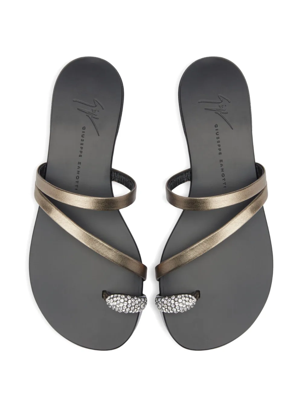 Giuseppe Zanotti Febe crystal-embellished leather sandals Silver