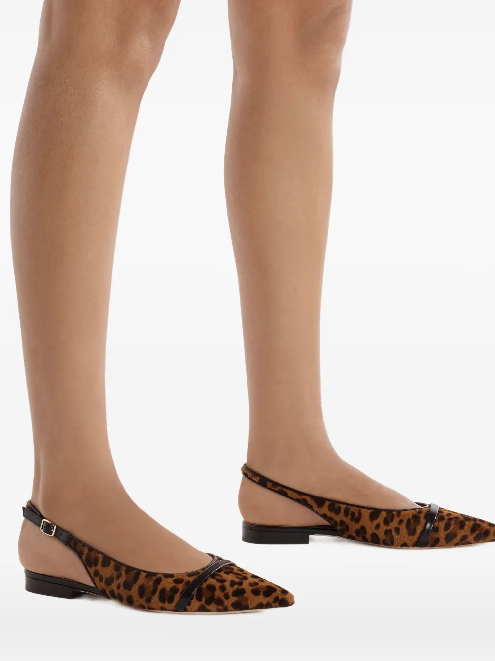 Malone Souliers Jama Leopard-printed Calf Hair Slingback Flats In Multi
