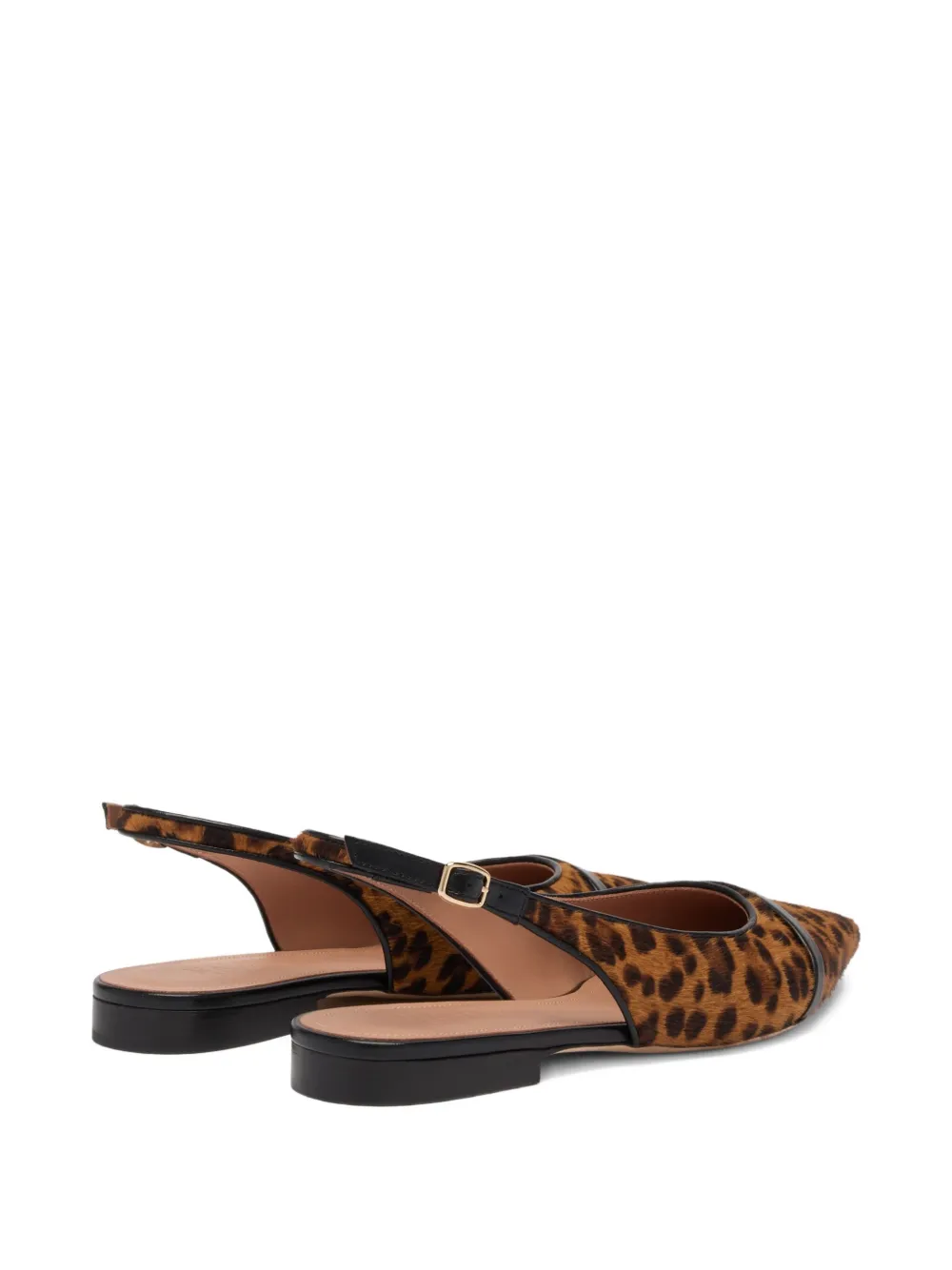 Malone Souliers Jama Leopard-printed Calf Hair Slingback Flats In Multi