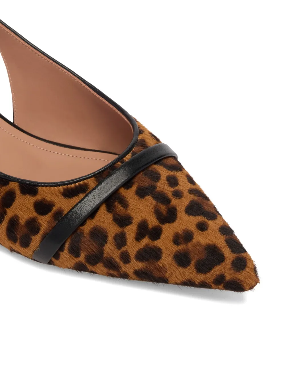 Malone Souliers Jama Leopard-printed Calf Hair Slingback Flats In Multi