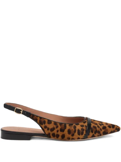 Malone Souliers Jama leopard-print slingback flats