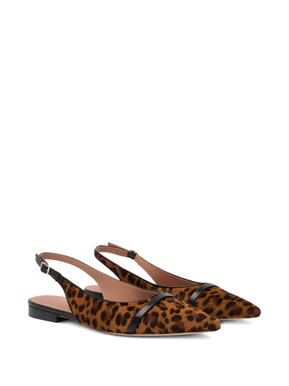 Malone Souliers Jama Leopard-printed Calf Hair Slingback Flats In Multi
