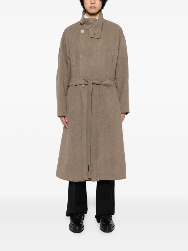 Fear Of God high-neck double-breasted Coat | Brown | FARFETCH