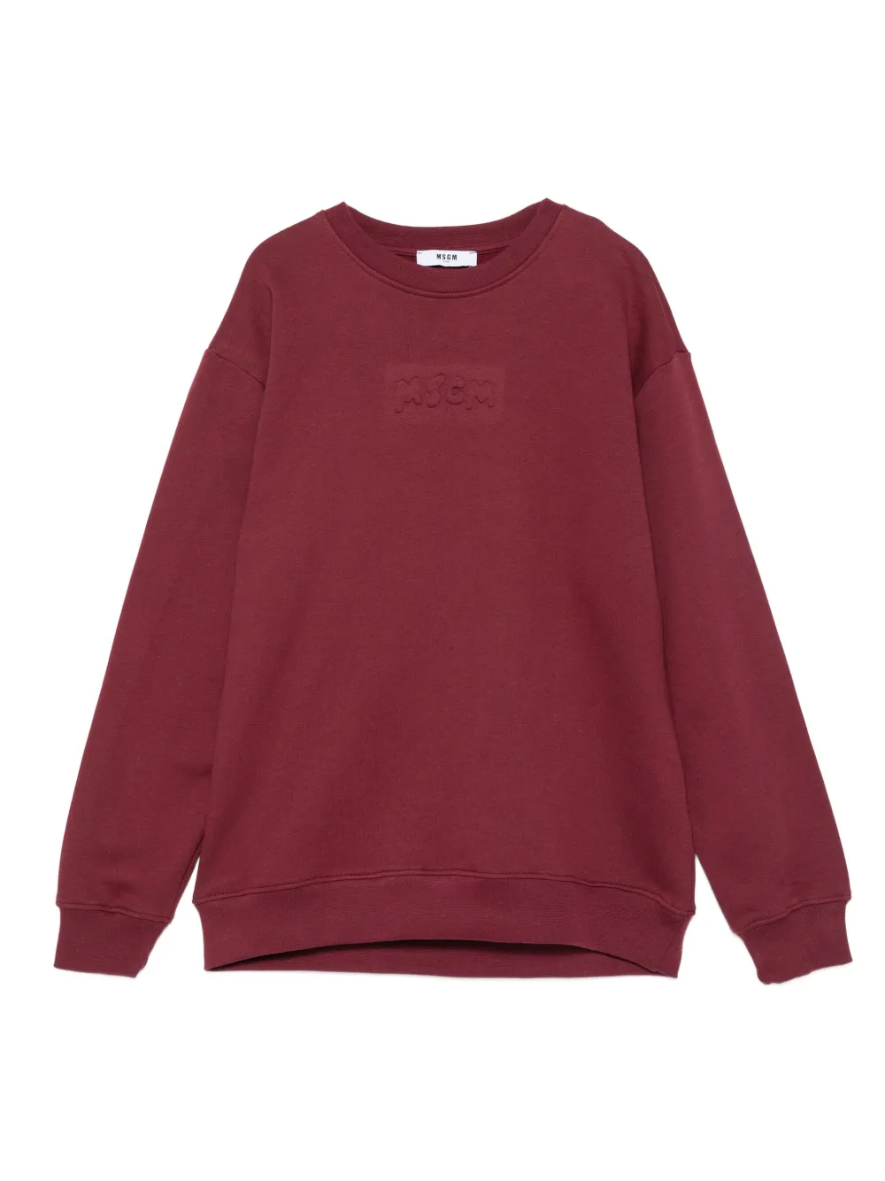 MSGM Kids Sweater met logo-reliëf Rood