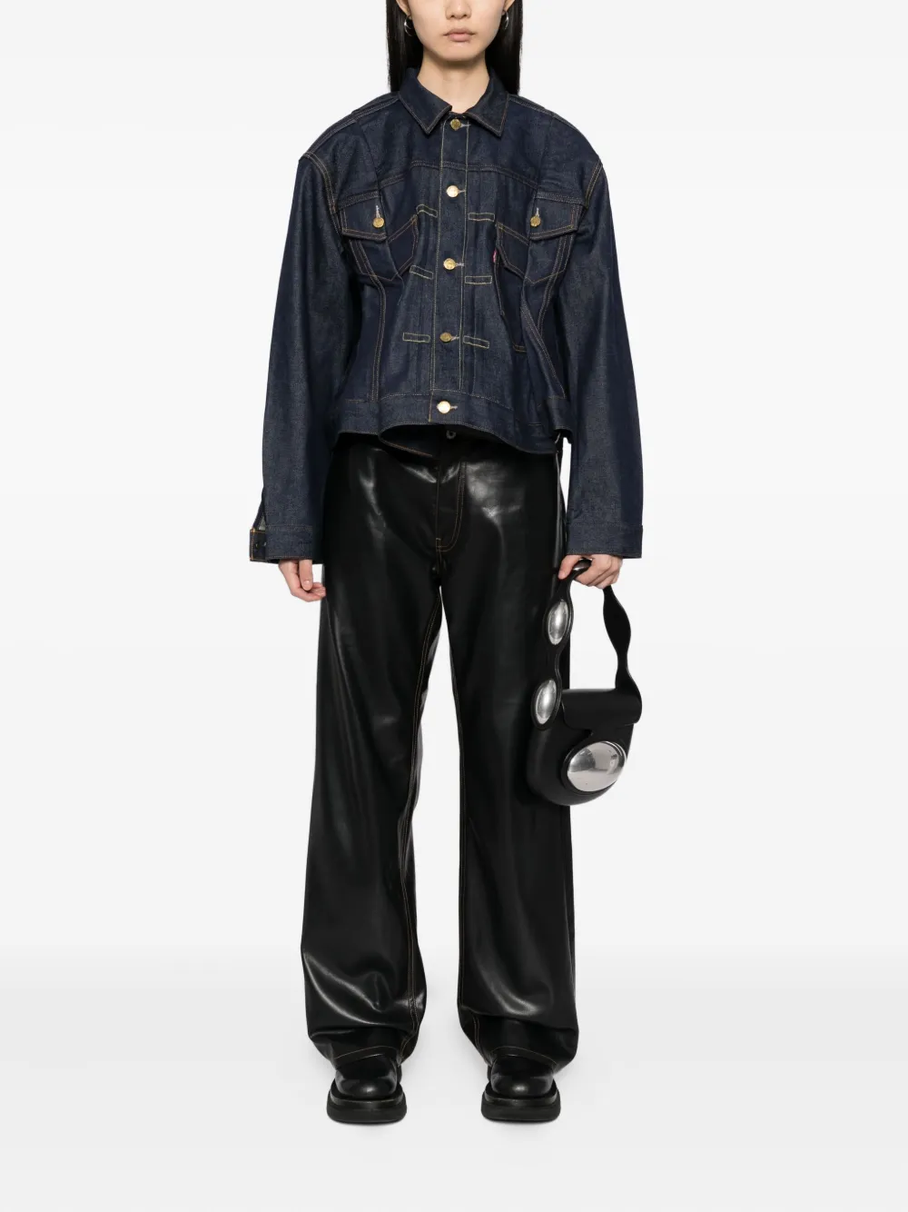 sacai x Levis cotton denim jacket Blauw