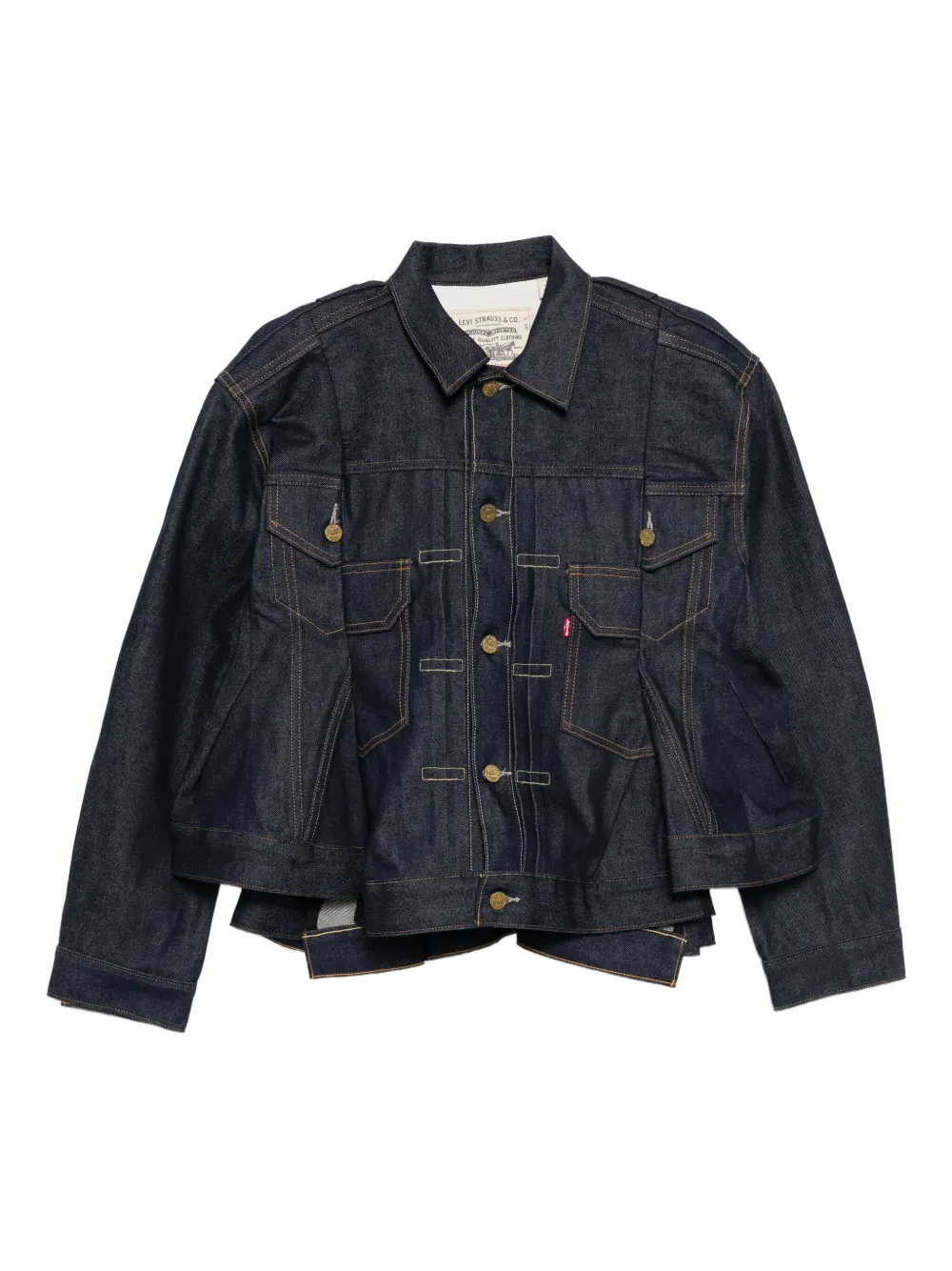 Sacai x Levis katoenen denim jack Blauw