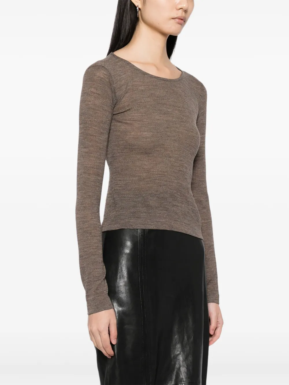 MM6 Maison Margiela wool T-shirt Bruin