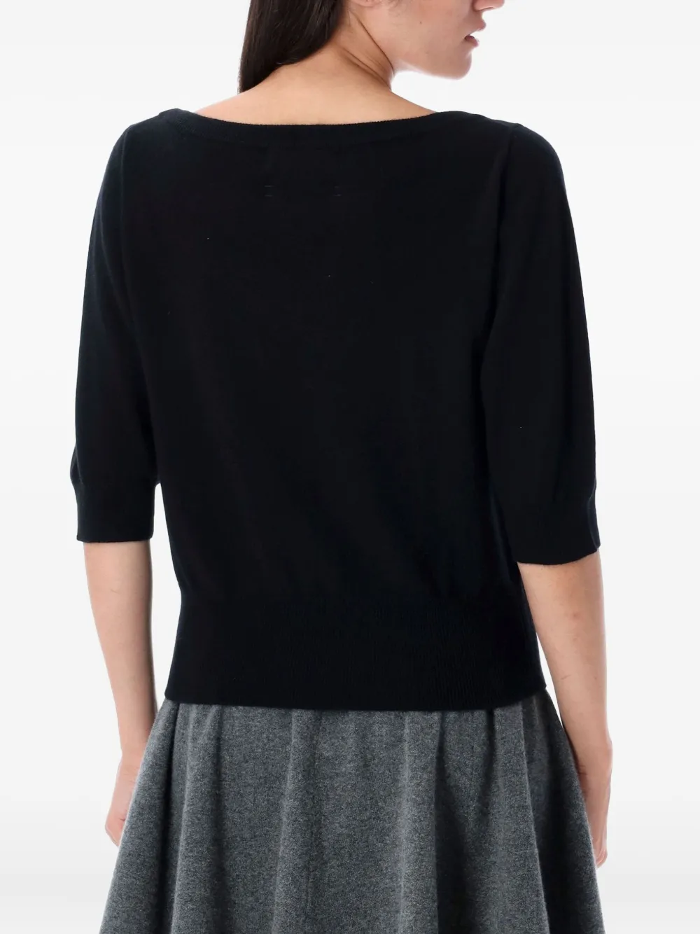 extreme cashmere Kasjmier trui met halve mouwen Zwart