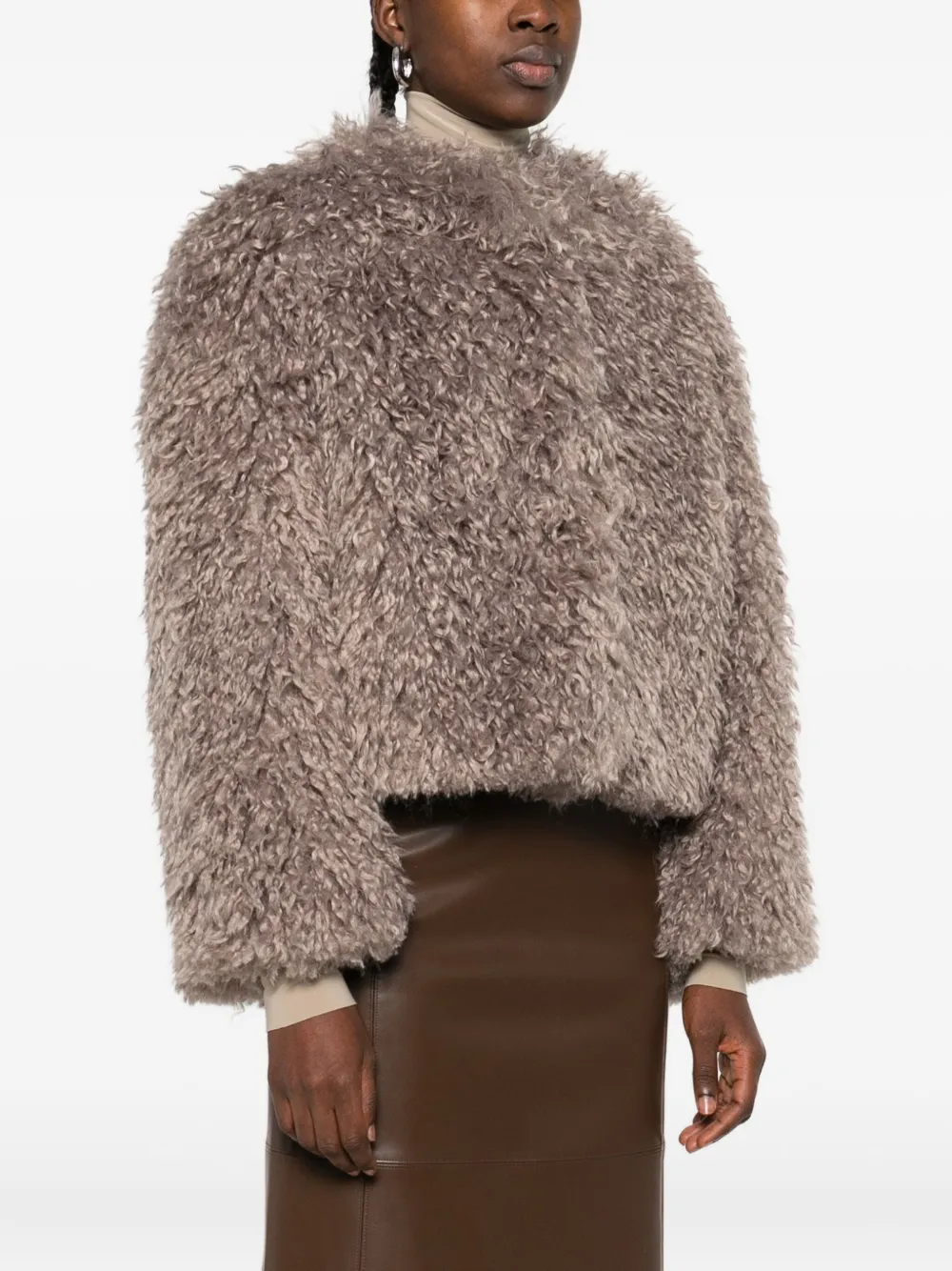 Tagliatore Cropped jack met textuur Beige