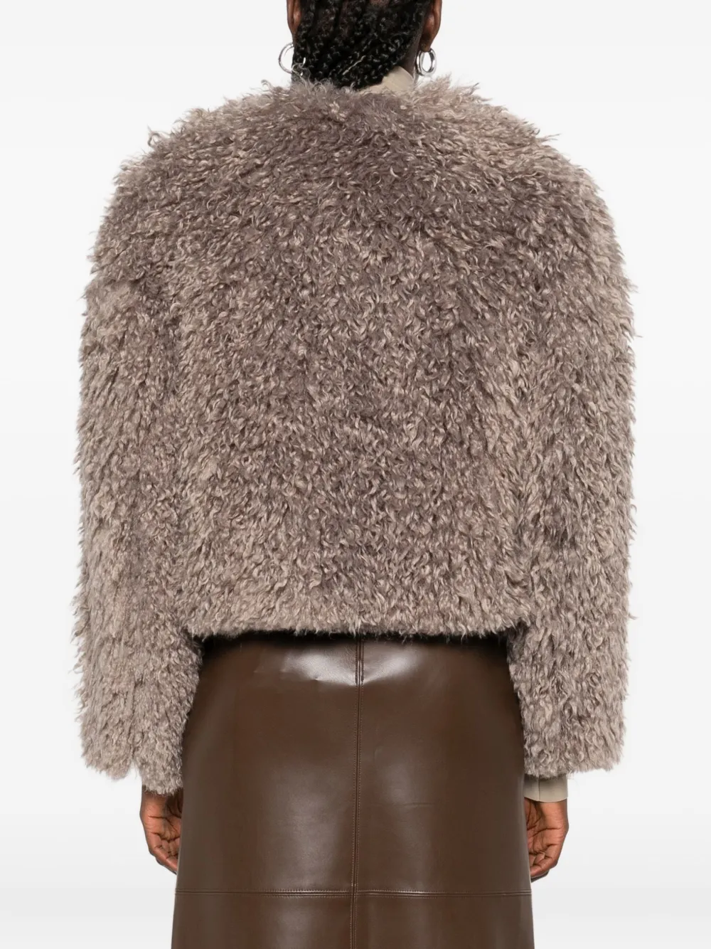 Tagliatore Cropped jack met textuur Beige