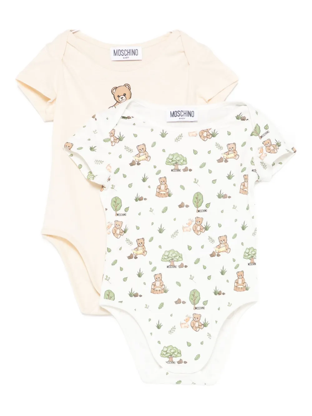 Moschino Teddy-print Bodysuit Pack In Brown
