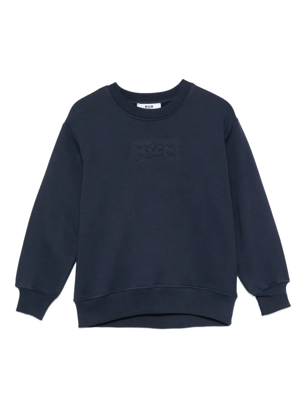MSGM Kids Sweater met logo-reliëf Blauw