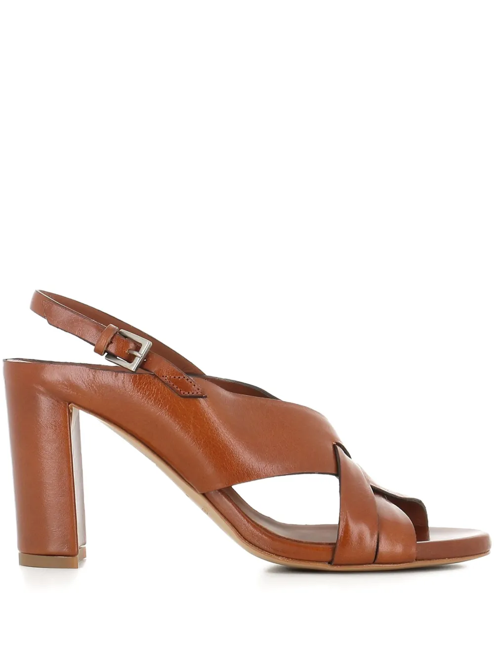 Del Carlo 85mm Atene crossover slingback sandals Brown