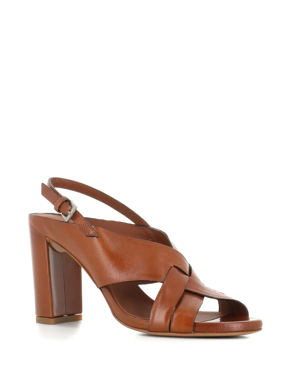 Del Carlo 85mm Atene crossover slingback sandals Brown